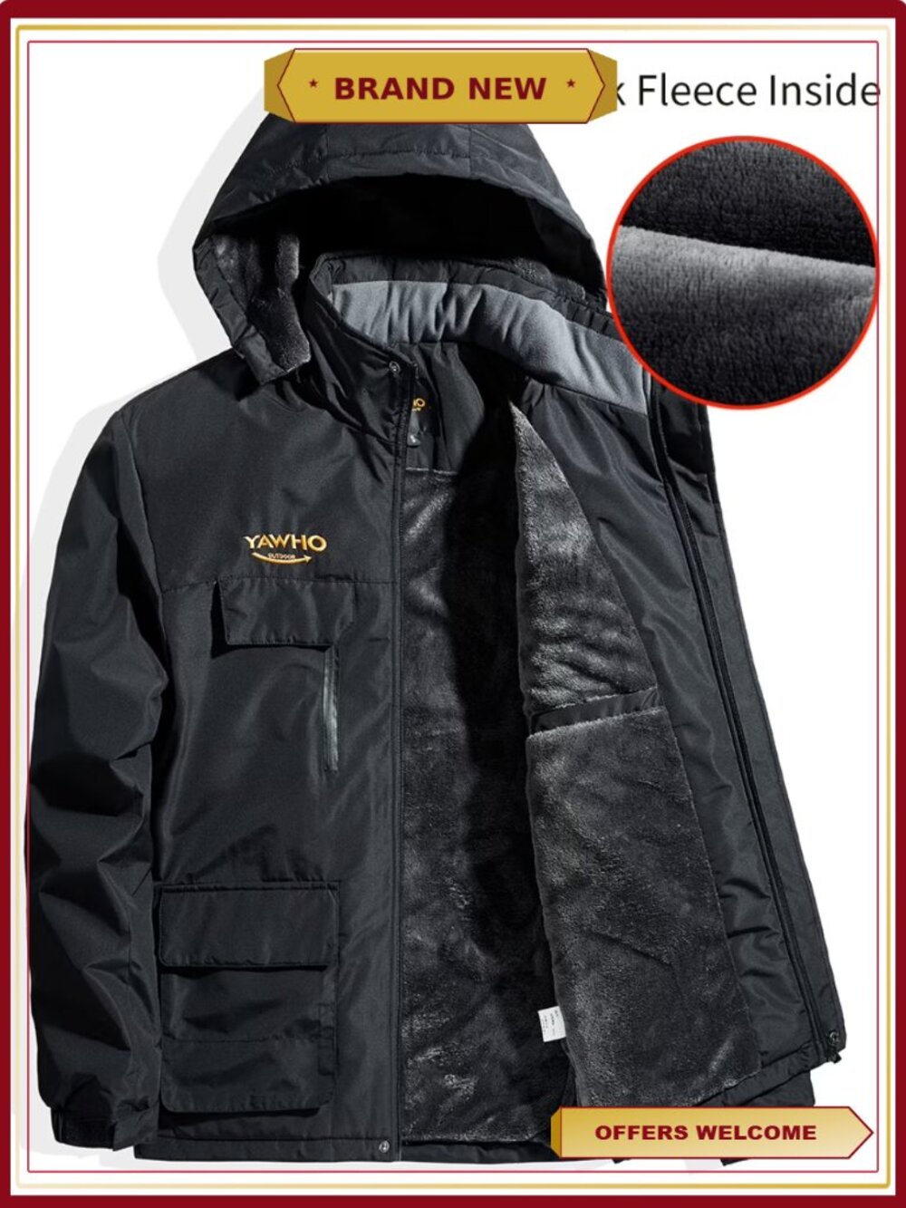Men's Ski Winter Jacket Mountain Windproof Waterproof Rain Snowboarding Fleece - Picture 3 of 6